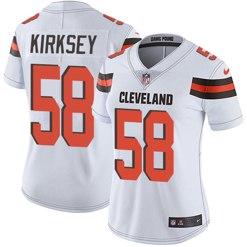 Cleveland Browns #58 Christian Kirksey White Women's Stitched Vapor Untouchable Limited Jersey Womens