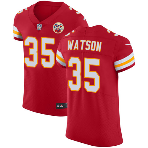 Chiefs #35 Jaylen Watson Red Team Color Men's Stitched Vapor Untouchable Elite Jersey