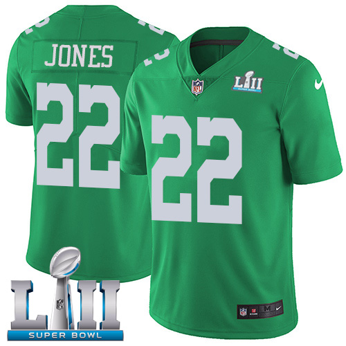 Philadelphia Eagles #22 Sidney Jones Green Super Bowl LII Men's Stitched Limited Rush Jersey Men's