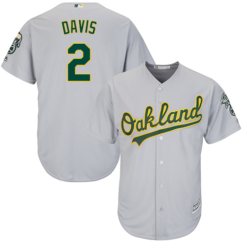 Oakland Athletics #2 Khris Davis Grey Cool Base Stitched Youth Jersey Youth