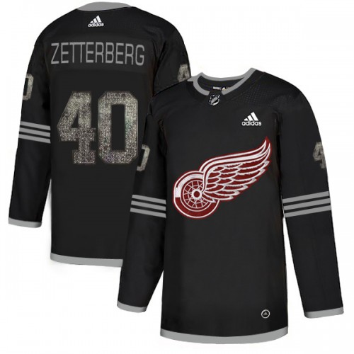 Adidas Detroit Red Wings #40 Henrik Zetterberg Black Authentic Classic Stitched Jersey Men's