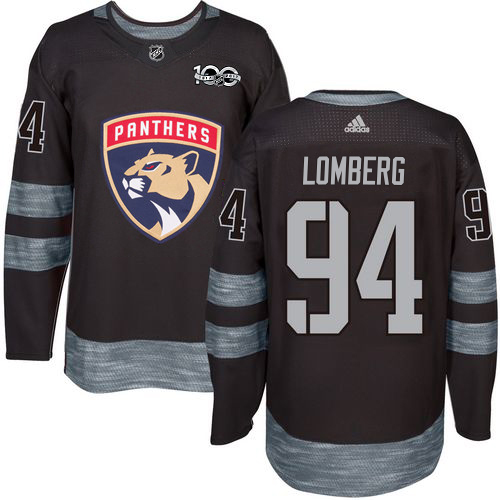 Adidas Panthers #94 Ryan Lomberg Black 1917-2017 100th Anniversary Stitched Youth Jersey
