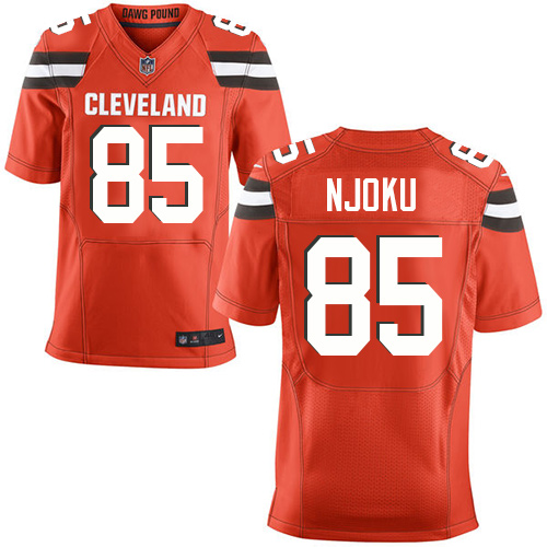 Browns #85 David Njoku Orange Alternate Men's Stitched New Elite Jersey
