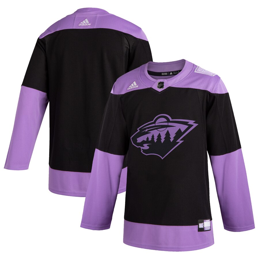 Minnesota Wild Adidas Hockey Fights Cancer Practice Jersey Black
