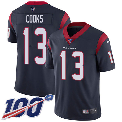 Texans #13 Brandin Cooks Navy Blue Team Color Men's Stitched 100th Season Vapor Untouchable Limited Jersey