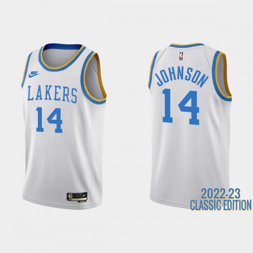Los Angeles Los Angeles Lakers #14 Stanley Johnso White Mens 2022-23 Classic Edition Jersey Mens