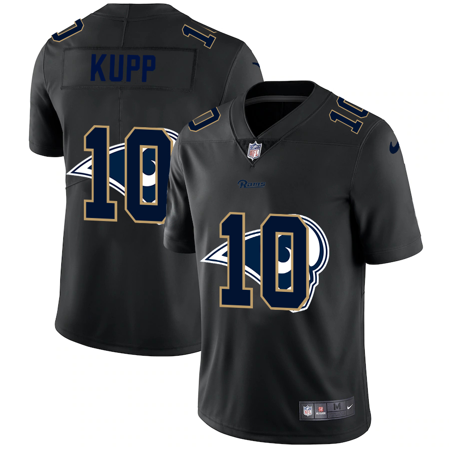 Los Angeles Rams #10 Cooper Kupp Men's Team Logo Dual Overlap Limited Jersey Black