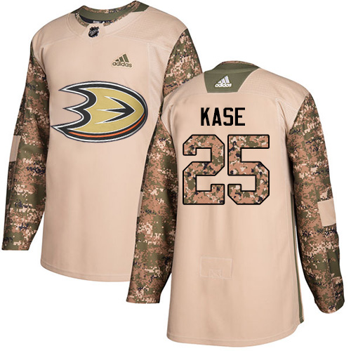 Adidas Anaheim Ducks #25 Ondrej Kase Camo Authentic 2017 Veterans Day Stitched Jersey Men's