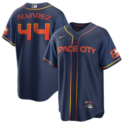 Men's Youth Women's Houston Houston Astros #44 Yordan Alvarez Navy Game 2022 City Connect Jersey