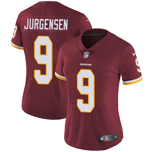 Washington Commanders #9 Sonny Jurgensen Burgundy Red Team Color Women's Stitched Vapor Untouchable Limited Jersey Womens