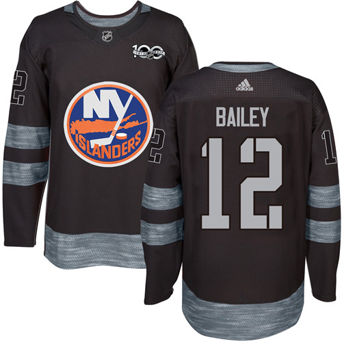 Adidas New York Islanders #12 Josh Bailey Black 1917-2017 100th Anniversary Stitched Jersey Men's