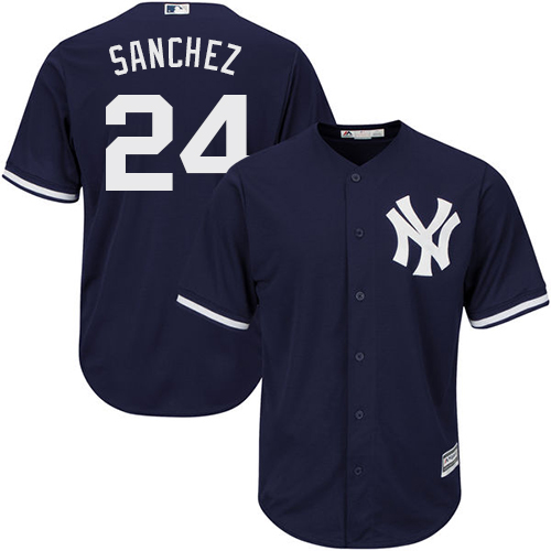 New York Yankees #24 Gary Sanchez Navy Blue Alternate Stitched Youth Jersey Youth