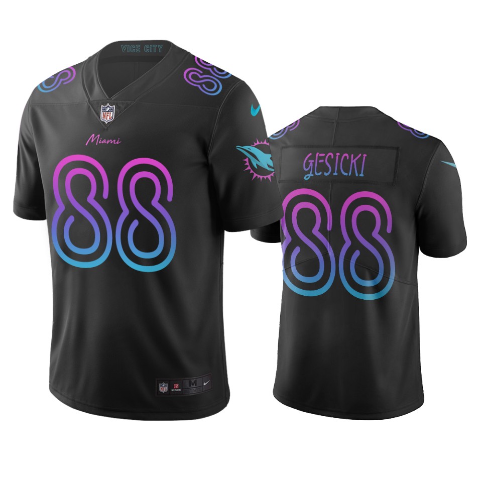 Miami Dolphins #88 Mike Gesicki Black Vapor Limited City Edition Jersey