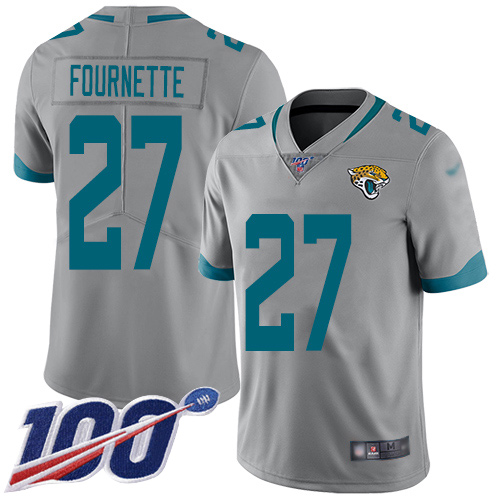 Jaguars #27 Leonard Fournette Silver Men's Stitched Limited Inverted Legend 100th Season Jersey