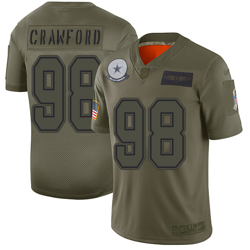 Dallas Cowboys #98 Tyrone Crawford Camo Men's Stitched Limited 2019 Salute To Service Jersey Men's