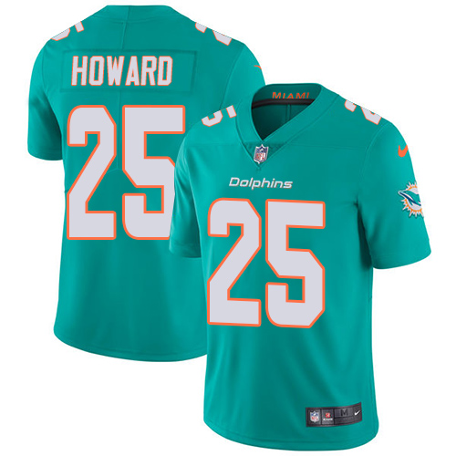 Miami Dolphins #25 Xavien Howard Aqua Green Team Color Men's Stitched Vapor Untouchable Limited Jersey Men's