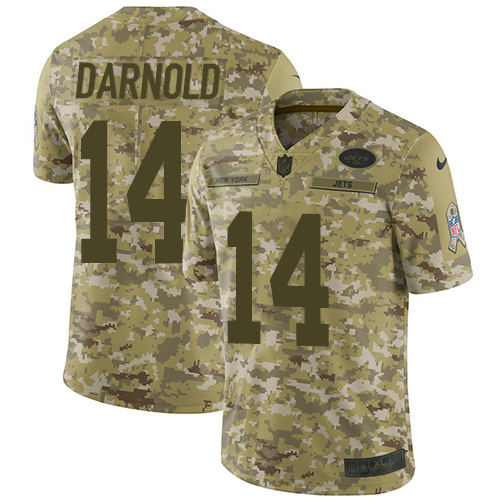 New York Jets #14 Sam Darnold Camo Men's Stitched Limited 2018 Salute To Service Jersey Men's