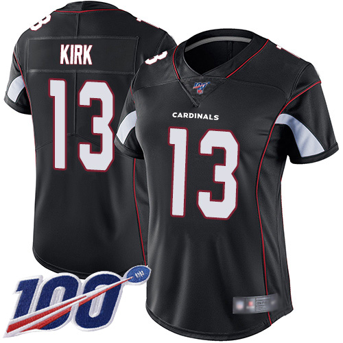 Arizona Cardinals #13 Christian Kirk Black Alternate Women's Stitched 100th Season Vapor Limited Jersey Womens