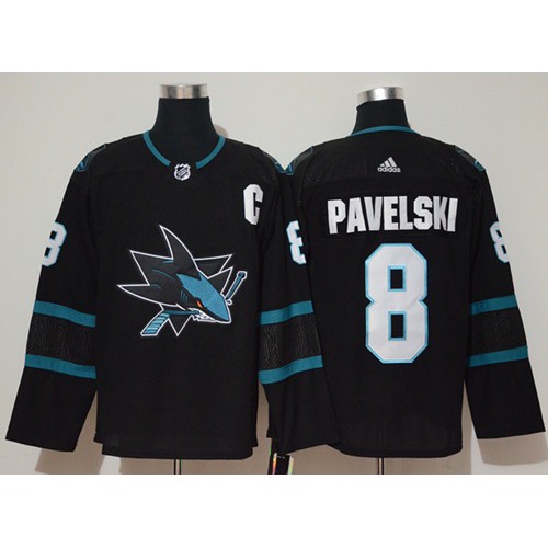 Adidas San Jose Sharks #8 Joe Pavelski Black Alternate Authentic Stitched Jersey Men's