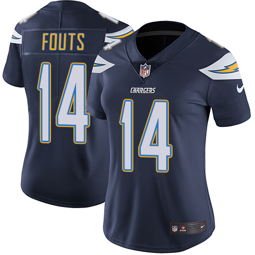 Los Angeles Chargers #14 Dan Fouts Navy Blue Team Color Women's Stitched Vapor Untouchable Limited Jersey Womens