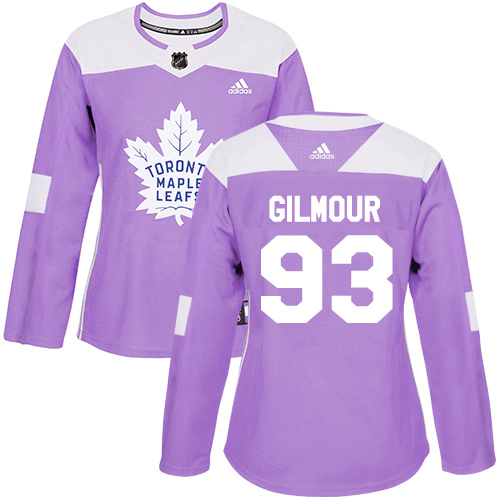 Adidas Maple Toronto Maple Leafs #93 Doug Gilmour Purple Authentic Fights Cancer Women's Stitched Jersey Womens