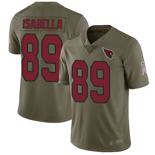 Arizona Cardinals #89 Andy Isabella Olive Men's Stitched Limited 2017 Salute to Service Jersey Men's