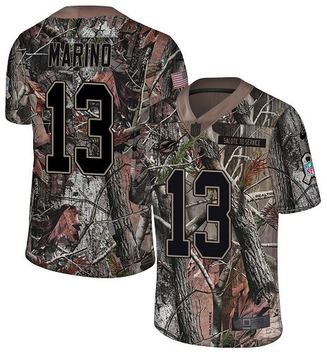 Dolphins #13 Dan Marino Camo Youth Stitched Limited Rush Realtree Jersey