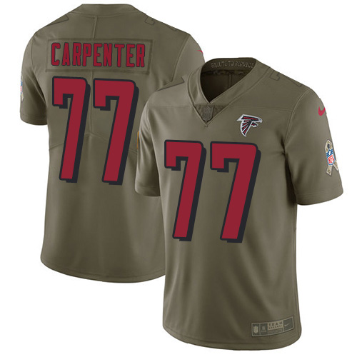 Atlanta Falcons #77 James Carpenter Olive Men's Stitched Limited 2017 Salute To Service Jersey Men's