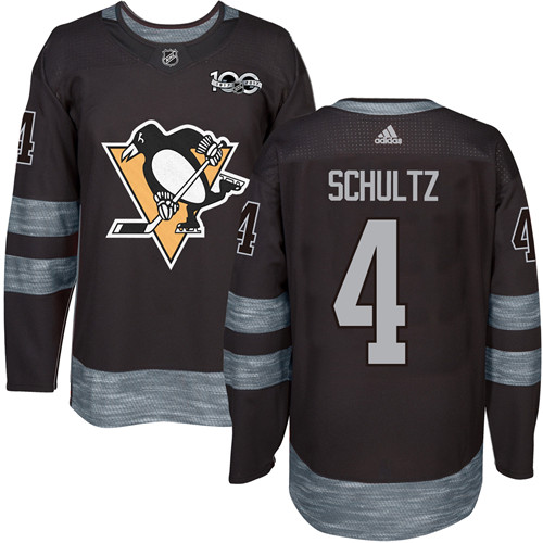 Adidas Pittsburgh Penguins #4 Justin Schultz Black 1917-2017 100th Anniversary Stitched Jersey Men's