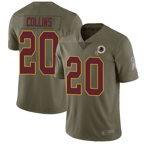 Washington Commanders #20 Landon Collins Olive Youth Stitched Limited 2017 Salute to Service Jersey Youth