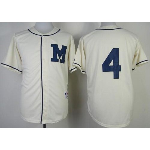 Milwaukee Brewers #4 Paul Molitor Cream 1913 Turn Back The Clock Stitched Jersey Men's