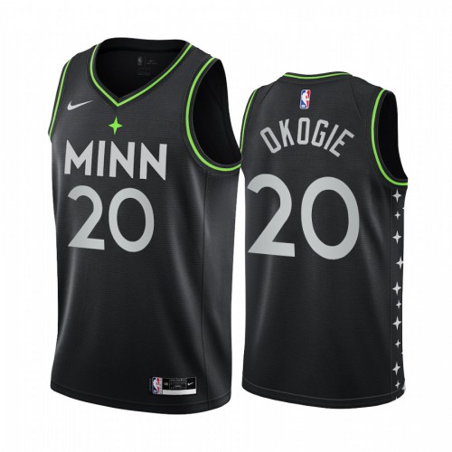 Minnesota Timberwolves #20 Josh Okogie Black Womens Swingman 2020-21 City Edition Jersey Womens