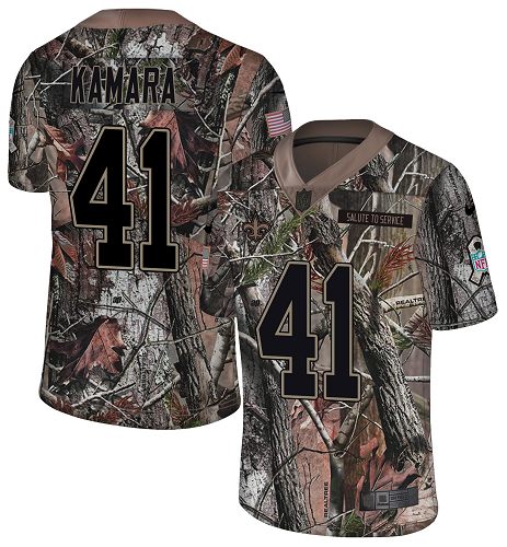 Saints #41 Alvin Kamara Camo Men's Stitched Limited Rush Realtree Jersey