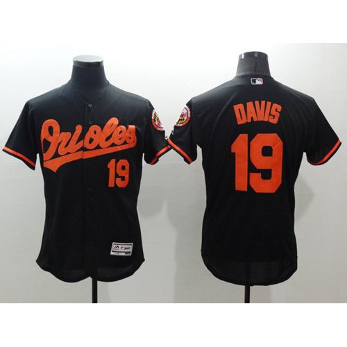 Baltimore Orioles #19 Chris Davis Black Flexbase Authentic Collection Stitched Jersey Men's