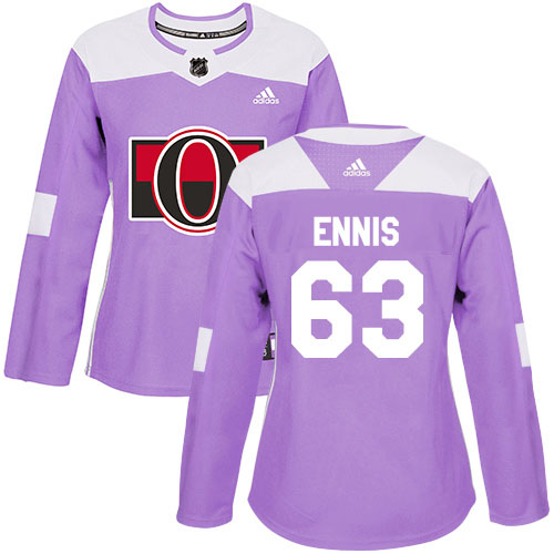 Adidas Ottawa Senators #63 Tyler Ennis Purple Authentic Fights Cancer Women's Stitched Jersey Womens