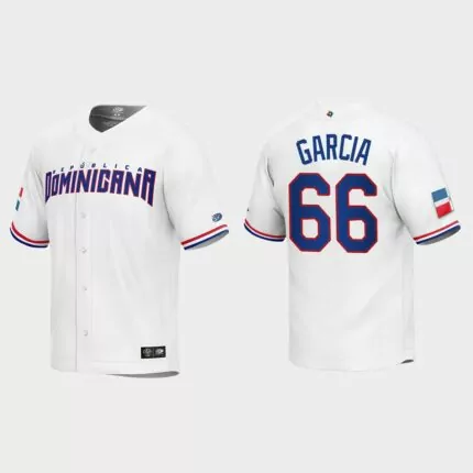 Jarlin Garcia Dominican Republic Baseball 2023 World Baseball Classic Replica Jersey – White
