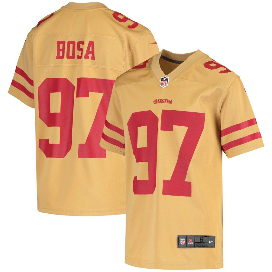 San Francisco 49ers #97 Nick Bosa Youth Gold Inverted Game Jersey