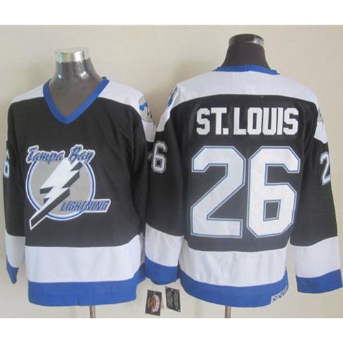 Tampa Bay Lightning #26 Martin St. Louis Black CCM Throwback Stitched Jersey Men's