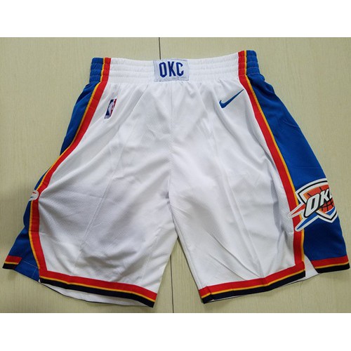 Mens Oklahoma City Oklahoma City Thunder White Swingman Basketball Shorts Mens