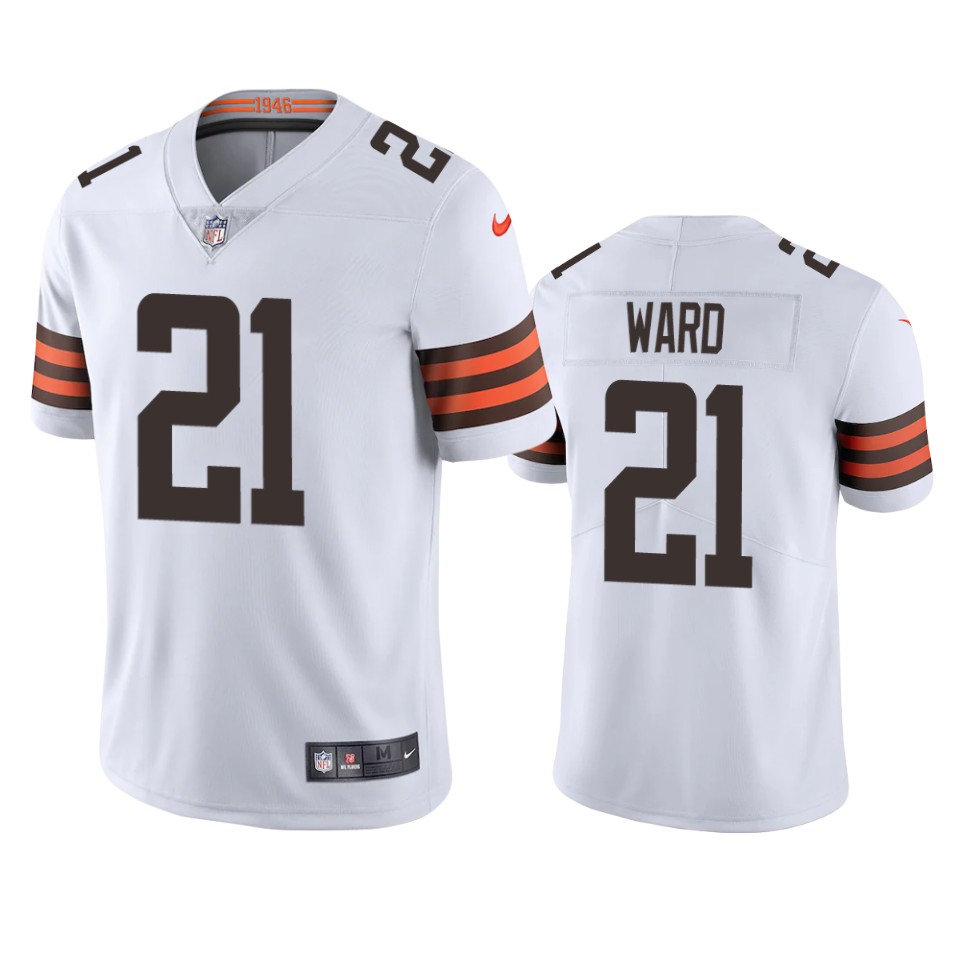 Cleveland Browns #21 Denzel Ward Men's White 2020 Vapor Limited Jersey