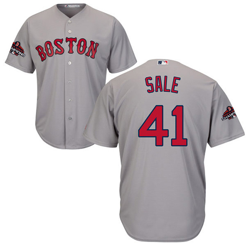 Boston Red Sox #41 Chris Sale Grey New Cool Base 2018 World Series Champions Stitched Jersey Men's