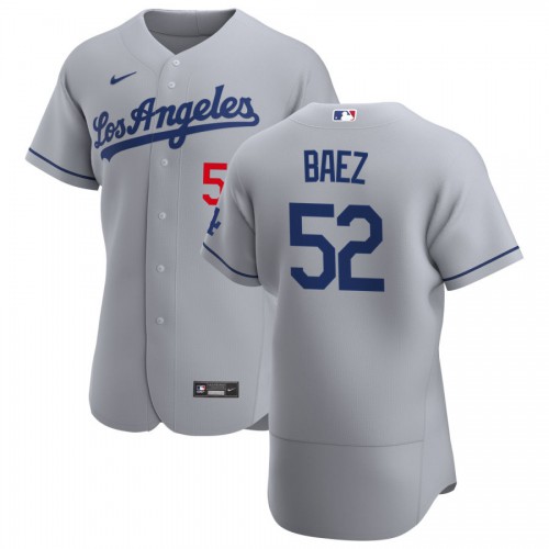 Los Angeles Los Angeles Dodgers #52 Pedro Baez Men's Gray Road 2020 Authentic Team Jersey Men's