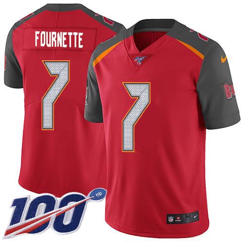 Buccaneers #7 Leonard Fournette Red Team Color Youth Stitched 100th Season Vapor Untouchable Limited Jersey
