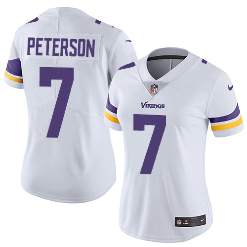 Minnesota Vikings #7 Patrick Peterson White Women's Stitched Vapor Untouchable Limited Jersey Womens