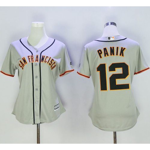 San Francisco Giants #12 Joe Panik Grey Women's Road Stitched Jersey Womens
