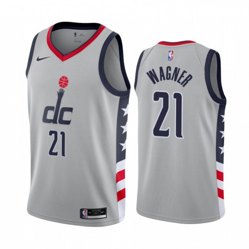 Washington Wizards #21 Moritz Wagner Gray Swingman 2020-21 City Edition Jersey Mens
