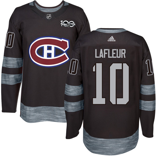 Adidas Montreal Canadiens #10 Guy Lafleur Black 1917-2017 100th Anniversary Stitched Jersey Men's