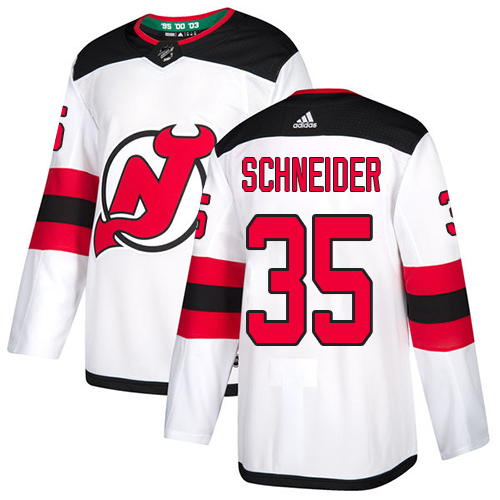 Adidas New Jersey Devils #35 Cory Schneider White Road Authentic Stitched Jersey Men's