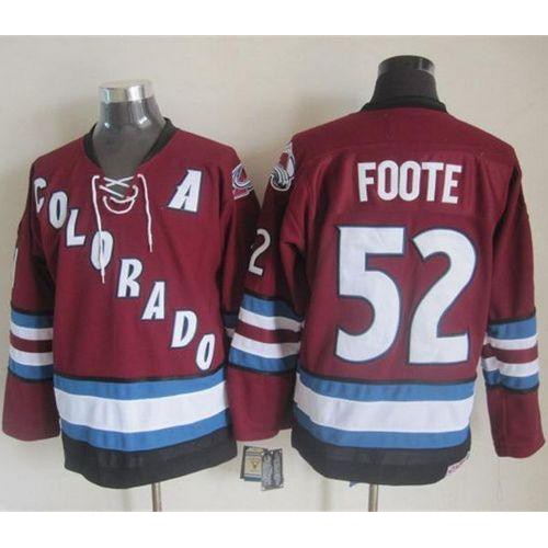 Colorado Avalanche #52 Adam Foote Red CCM Throwback Stitched Jersey Men's