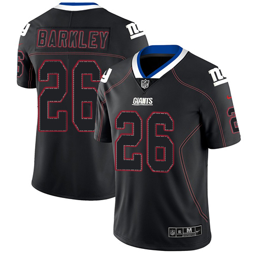 Giants #26 Saquon Barkley Lights Out Black Men's Stitched Limited Rush Jersey